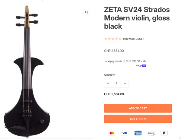 Elektrische Geige Zeta Strados kaufen gebraucht occasion musikbörse ricardo.ch