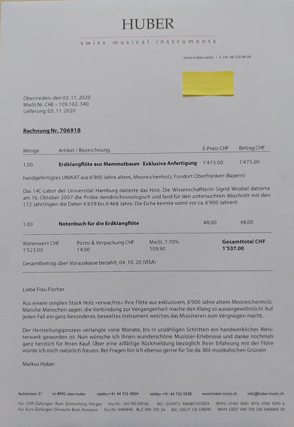 Erdklangflöte aus Mammutbaum kaufen gebraucht occasion musikbörse ricardo.ch
