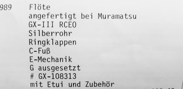 Querflöte Muramatsu GX-III RCEO kaufen gebraucht occasion musikbörse ricardo.ch