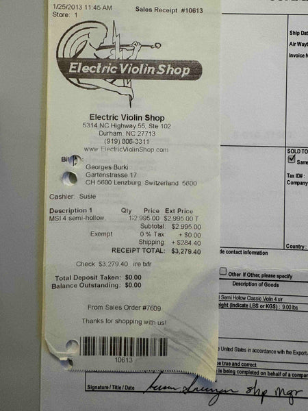 Elektrische Violine MSI Renaissance semi-hollow 4 string kaufen gebraucht occasion musikbörse ricardo.ch